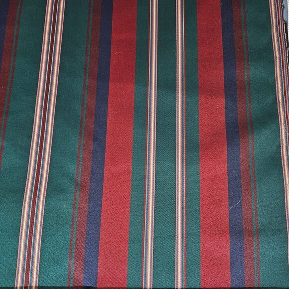 Striped Green Maroon Merlot Upholstery Fabric Material 57" By The Yard - Picture 1 of 5